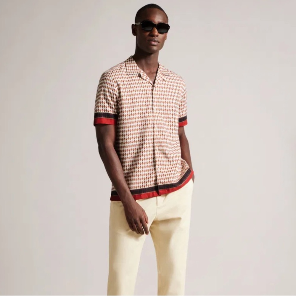 Ted Baker Braemar Geometric Border Print Shirt